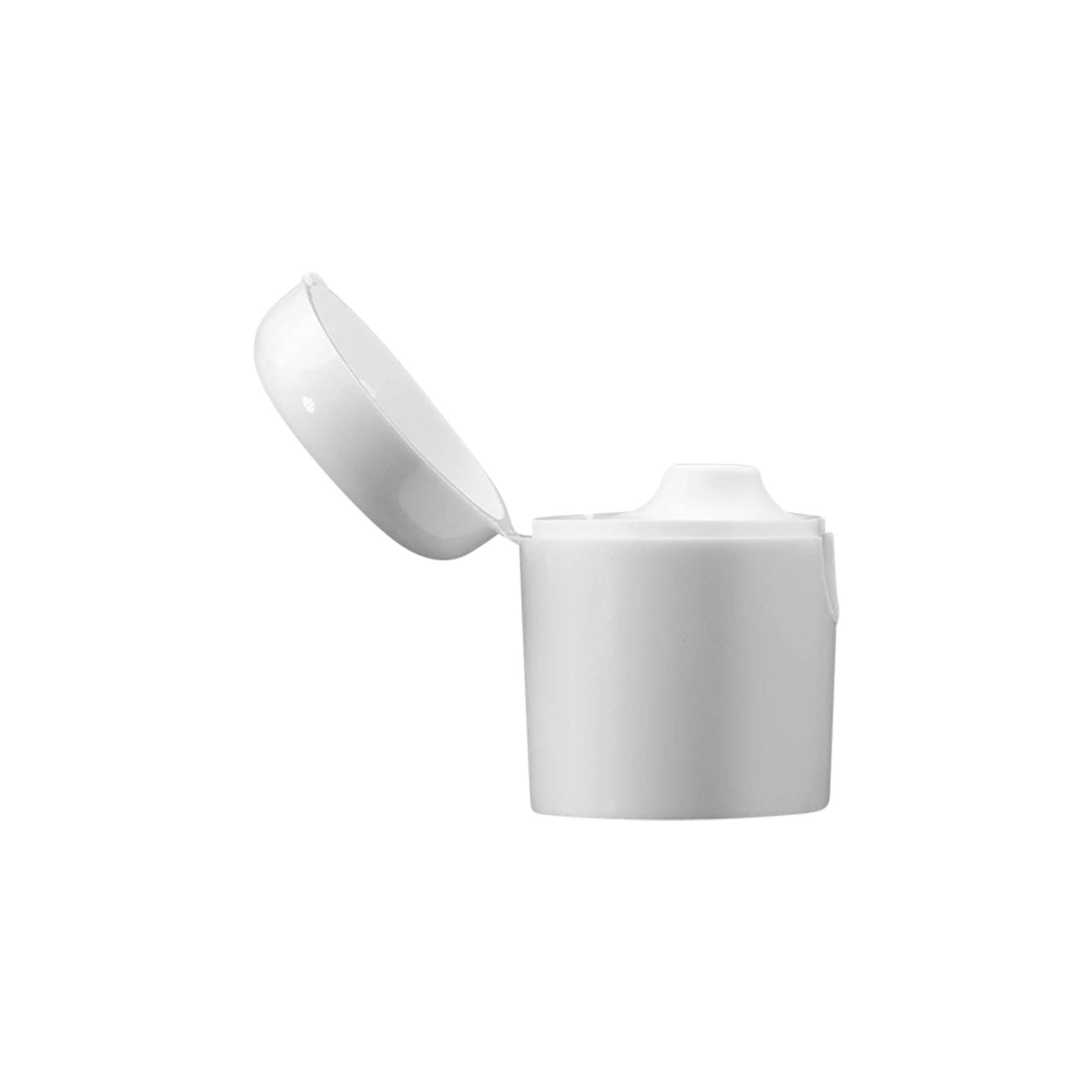 Skruelåg med klaphængsel til 'Indy', plastik, hvid