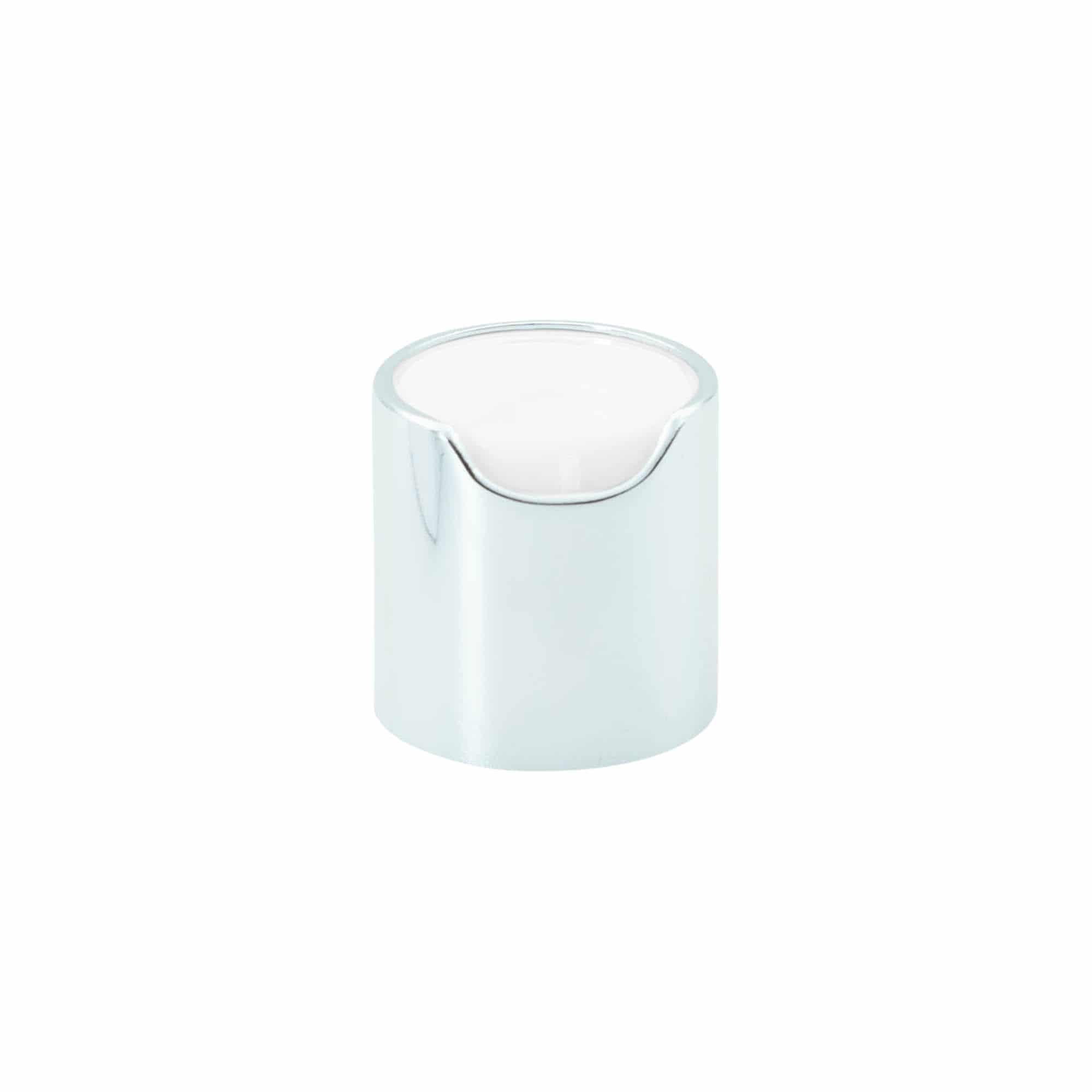 Skruelåg Disc Top, PP-plast, sølv, til åbning: 24/410 Skruelåg Disc Top, PP-plast, sølv, til åbning: 24/410